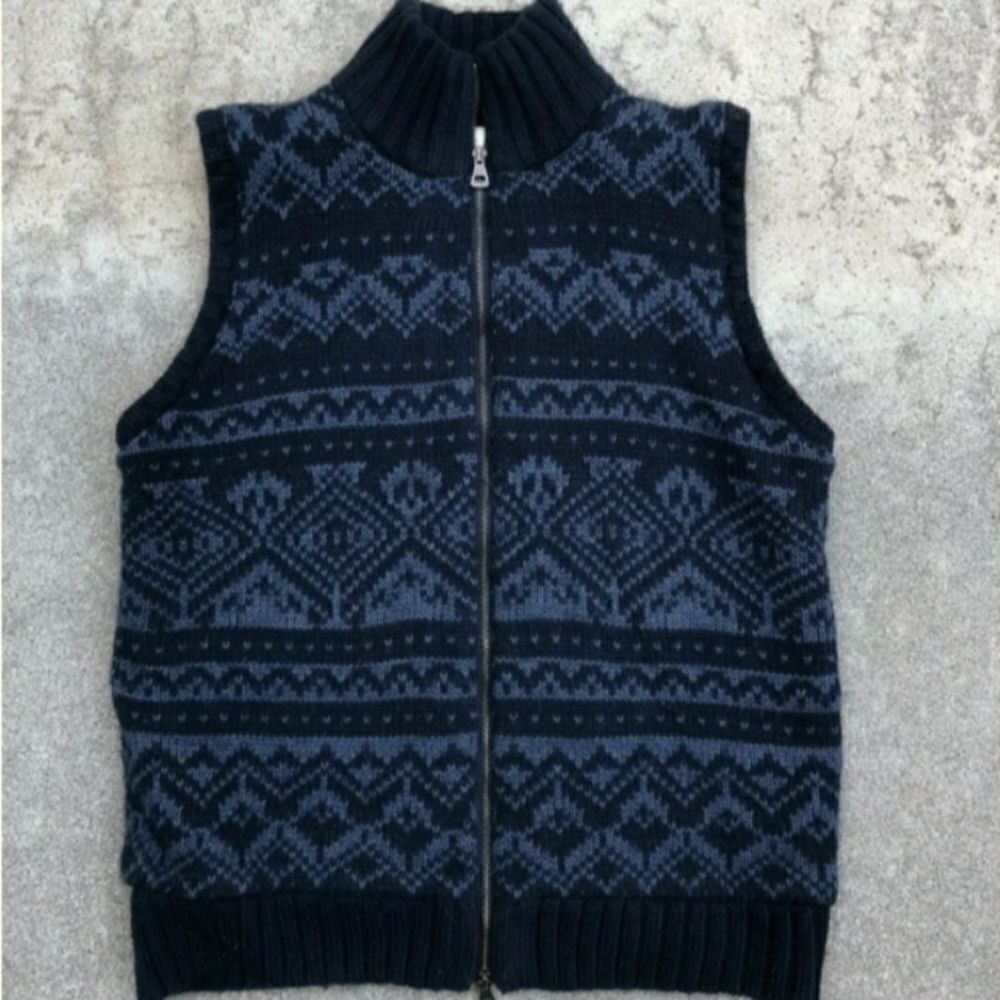 Original WEATHERPROOF L Men's Navy Fleece Lined Full Zip Original Vest